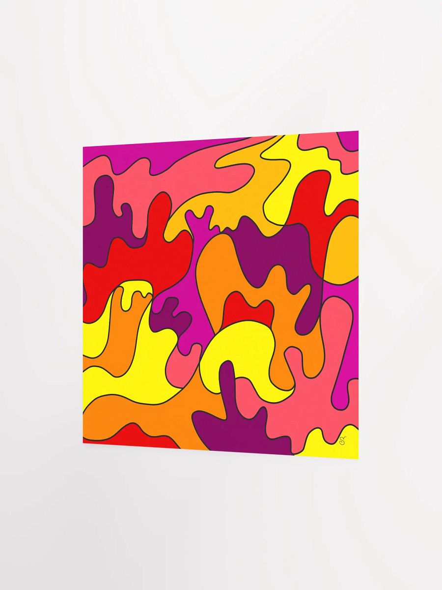 Vibrant Mosaic Waves Poster - Abstract Square No. 3 product image (2)