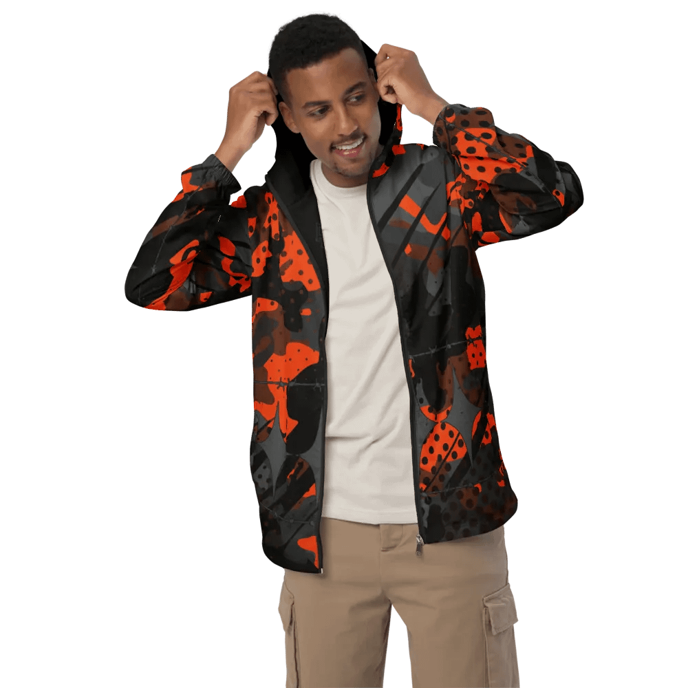 Glitch camo (jätkä) windbraker, orange grey and black product image (3)