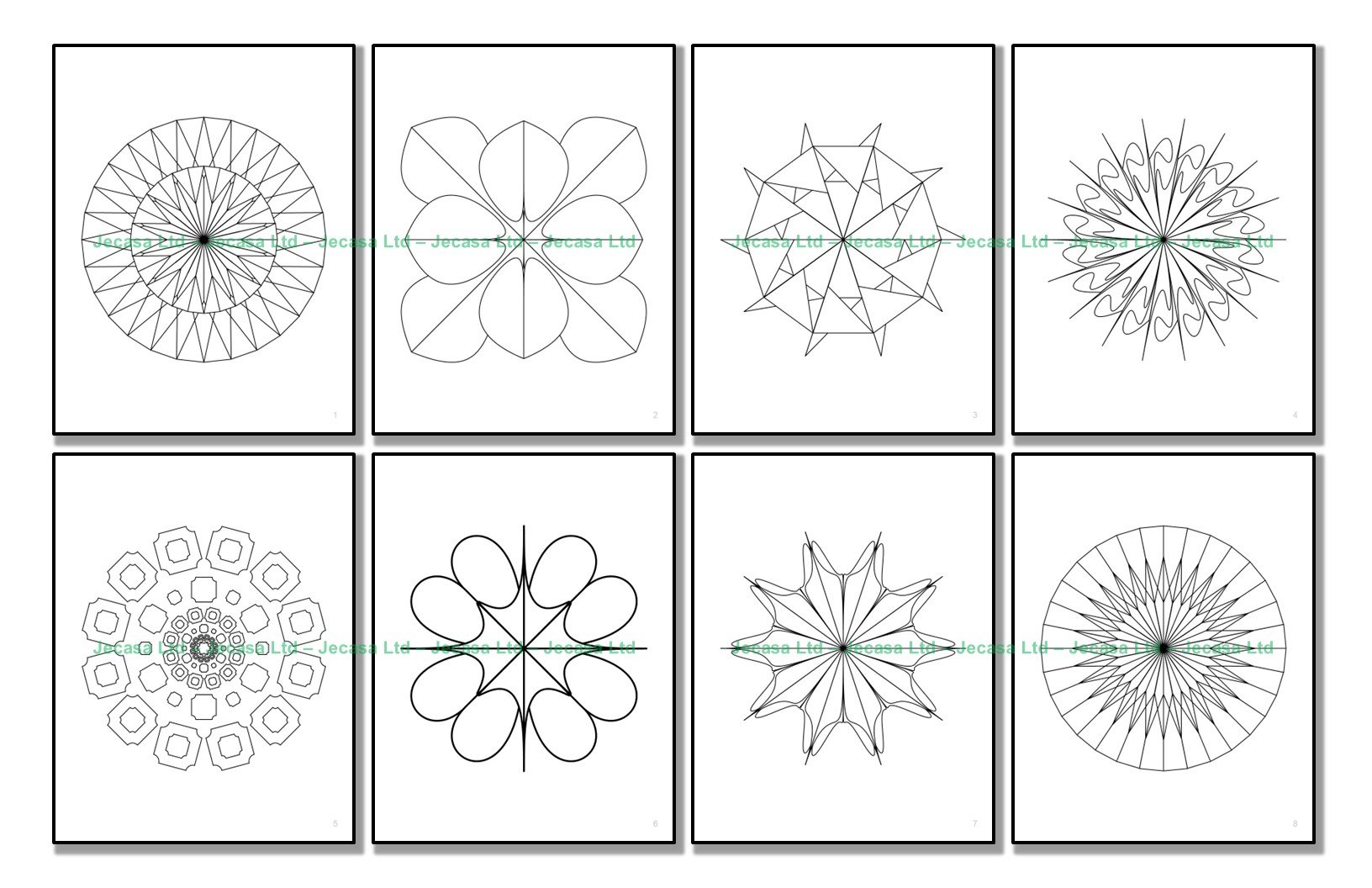 100 Geometric Mandala Coloring Pages | PDF | Digital File | Series GM2025 Vol. 5 product image (3)