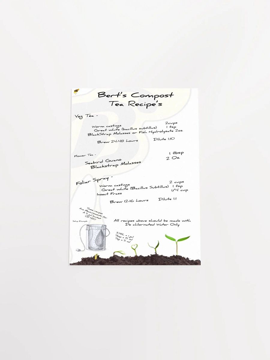 Bert's Compost Tea Recipes Card product image (4)