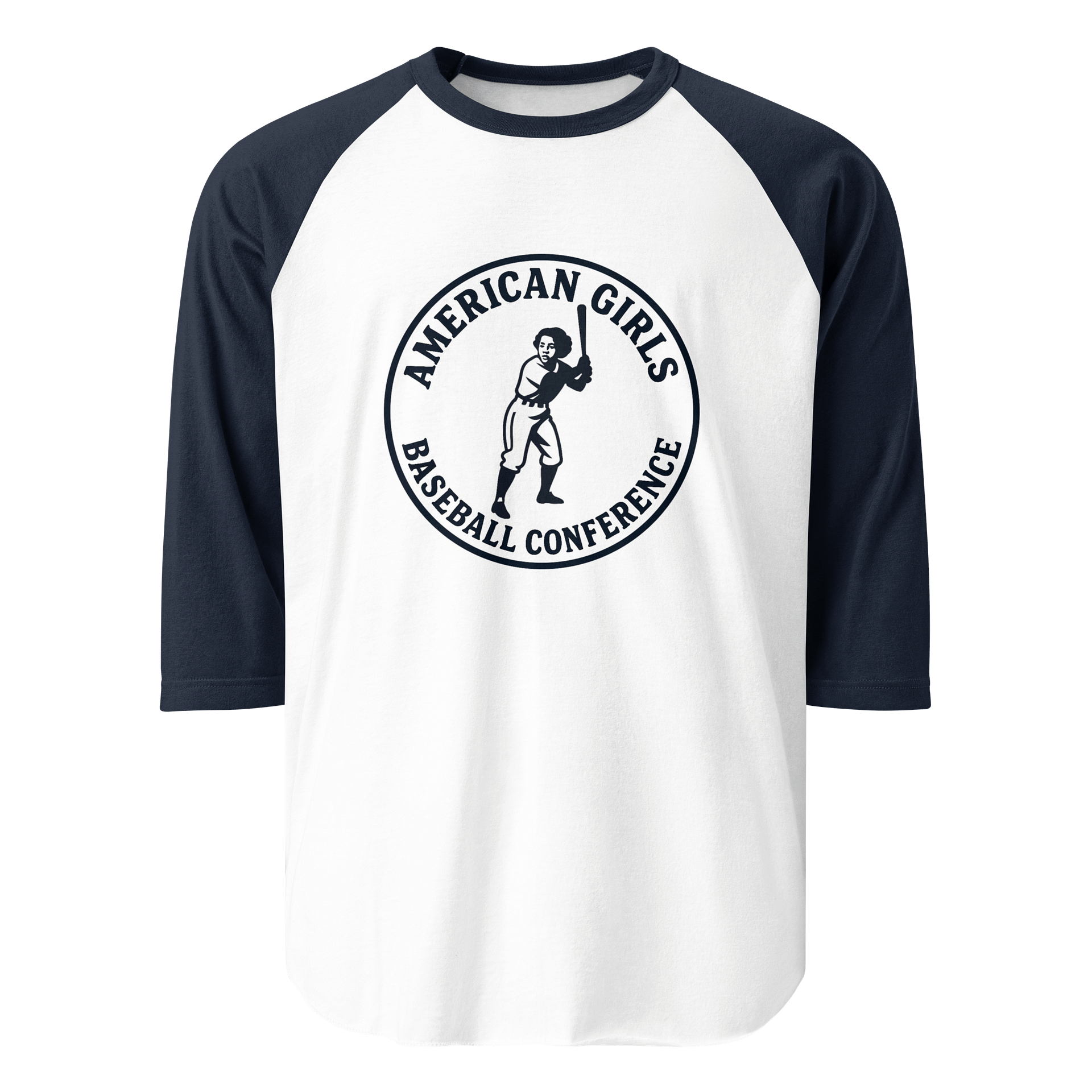 AGBC Legacy Collection Tultex Fine Jersey Raglan Tee White/Navy product image (1)