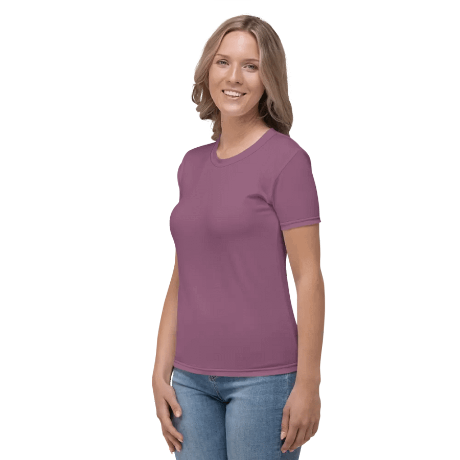 Plain Dark Lilac Purple Soft Summer Women's Crewneck Polyester Heavyweight Premium T-Shirt by Treasure Pie product image (4)