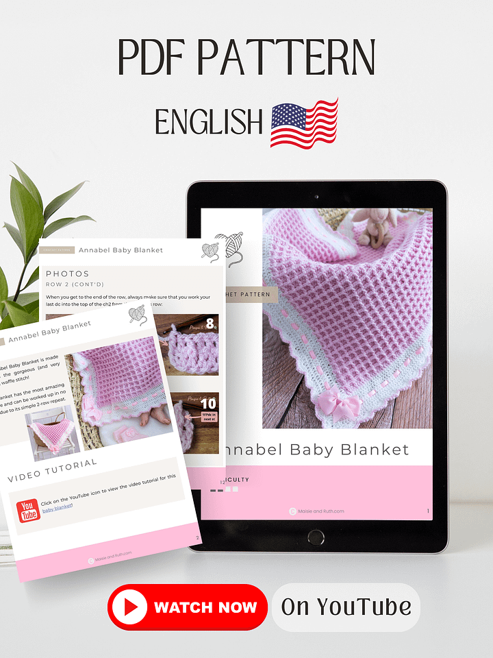 Crochet Pattern: Waffle Baby Blanket product image (2)