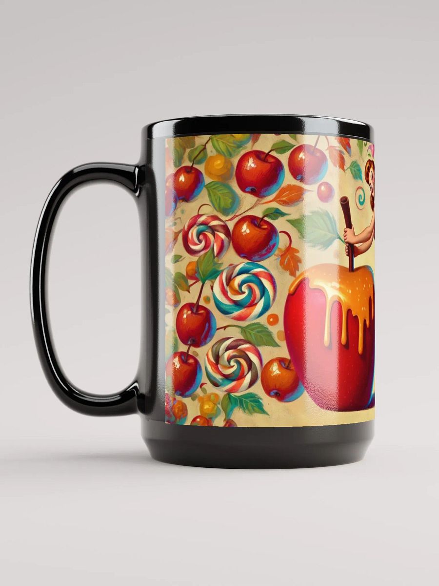 Happy Caramel Apple Coffee Cup - 15 oz Black Glossy Mug product image (6)
