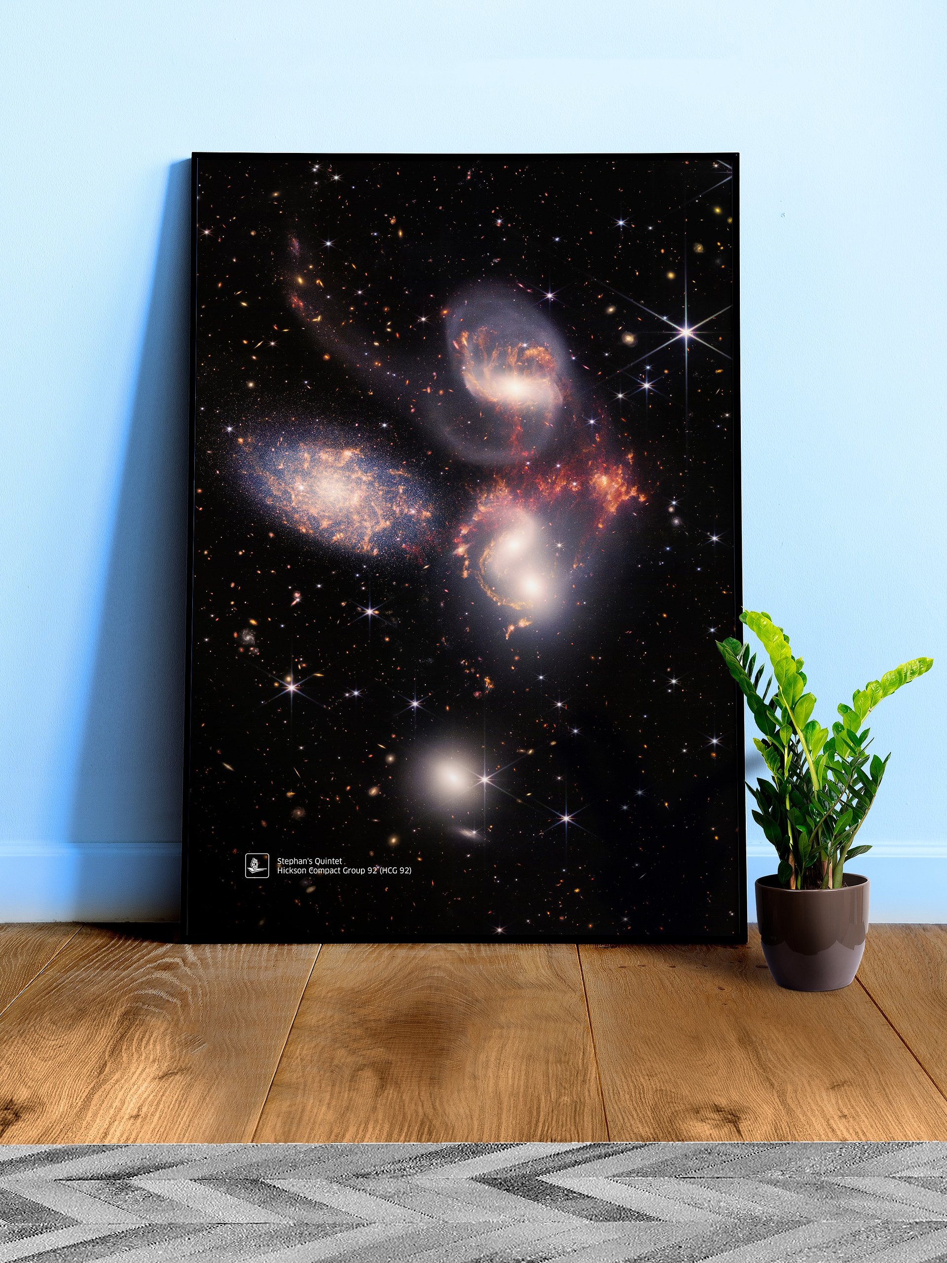 Stephan’s Quintet, Hickson Compact Group 92 (HCG 92) (James Webb/JWST) — space poster, science poster product image (4)