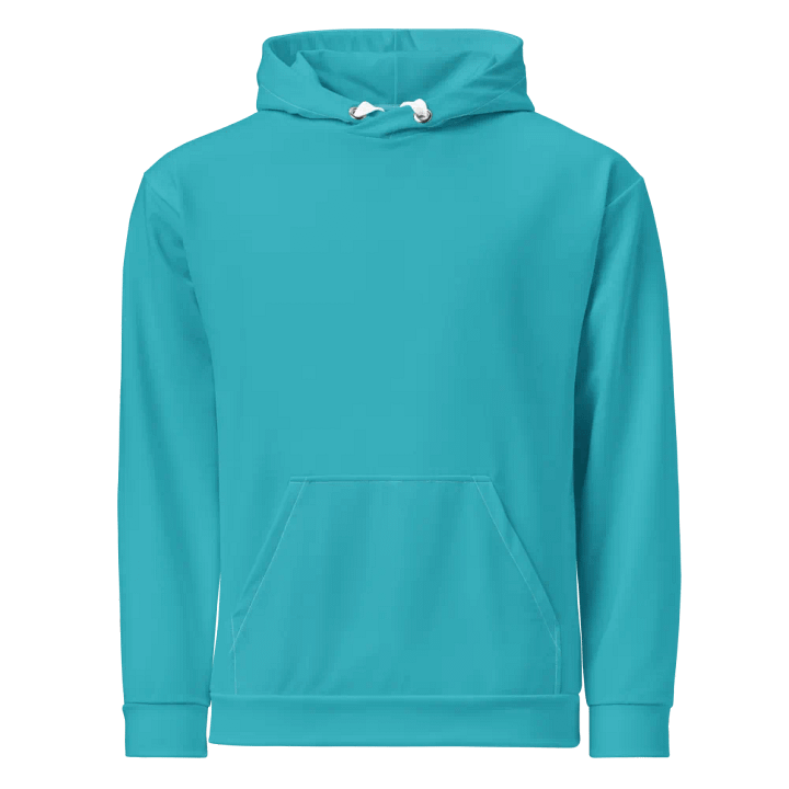 Plain Turquoise Blue Light Summer Unisex Recycled Polyester Heavyweight Premium Hoodie by Treasure Pie product image (1)