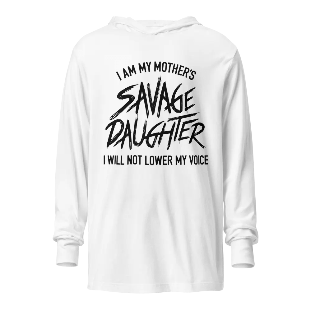 Savage Daughter Hooded Long Sleeve Tee (black print) product image (1)