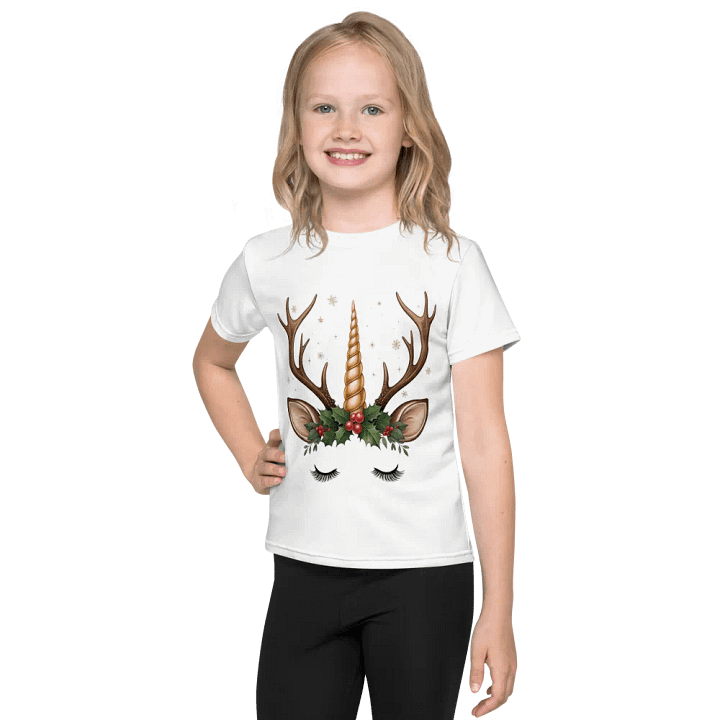 Sleepy Unicorn Deer Kids T-Shirt product image (1)