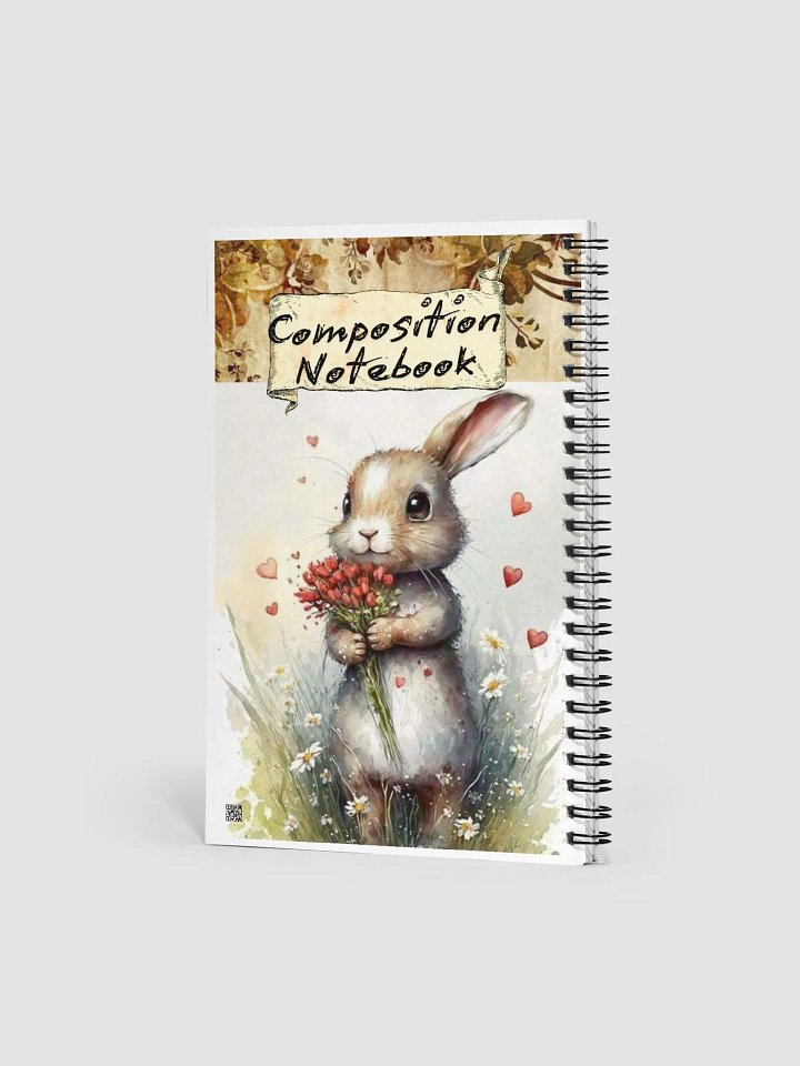 Rabbit & Red Flowers Spiral Composition Notebook product image (2)