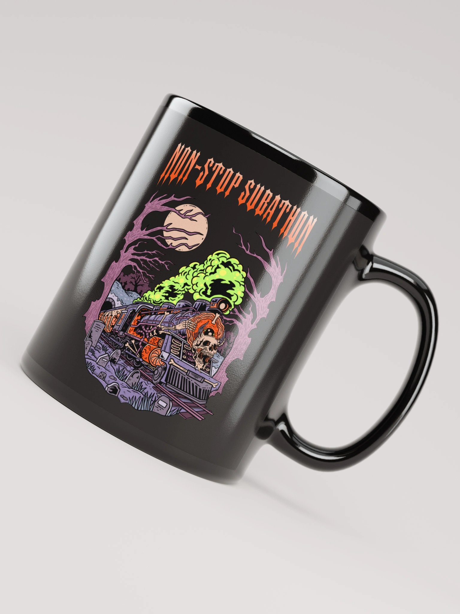 Non-Stop Subathon Black Glossy Mug product image (4)