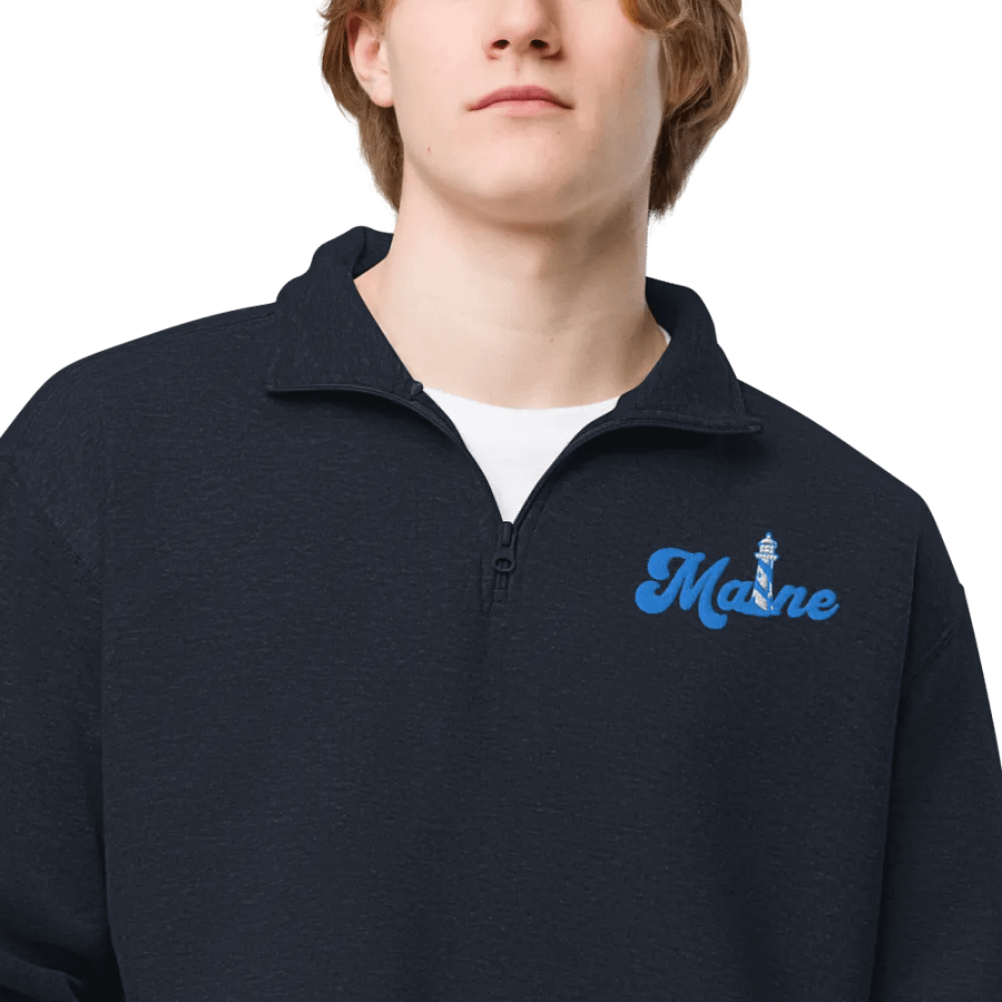 Maine Lighthouse Embroidery Half Zip product image (27)