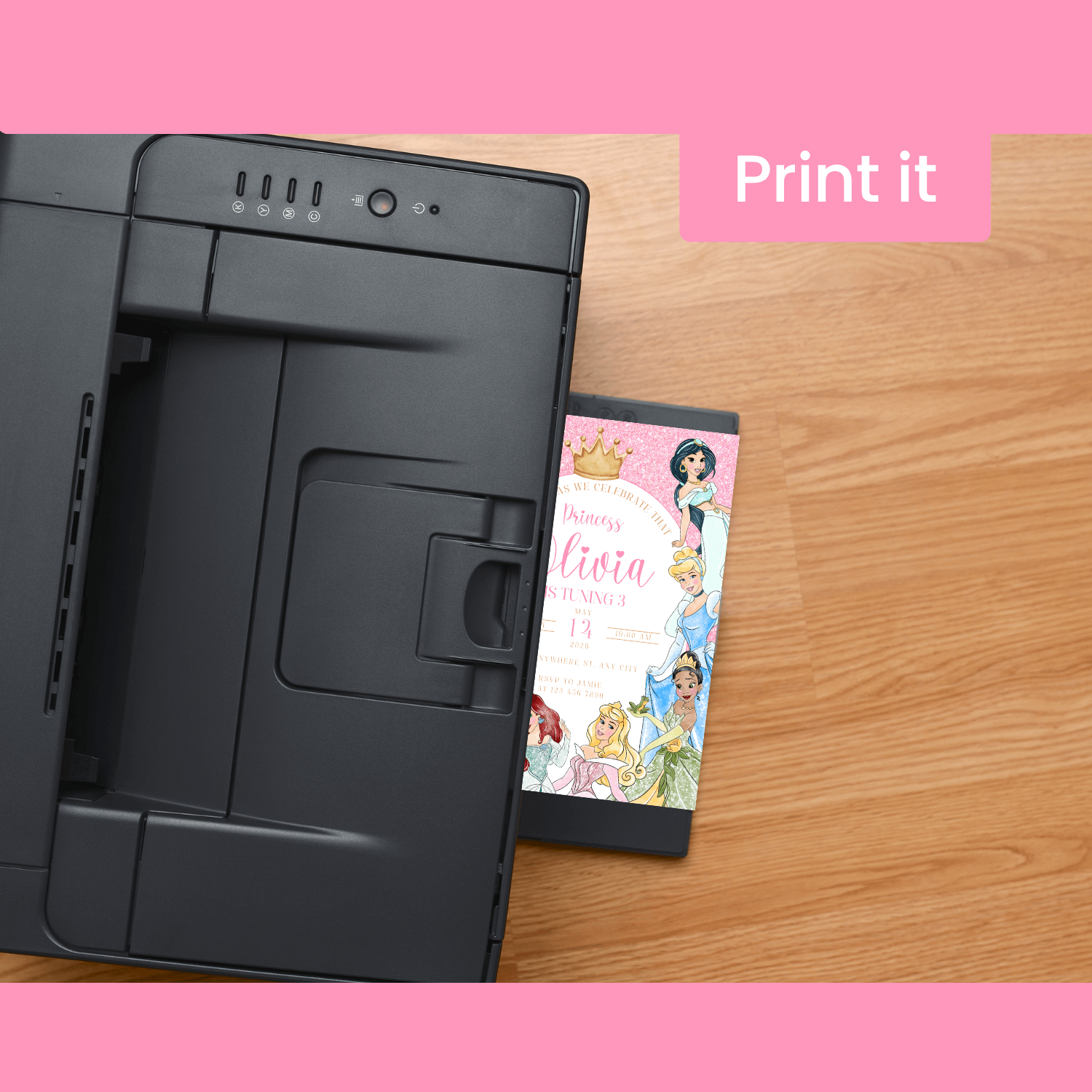 Princess Birthday Invitation – Editable Canva Template product image (3)