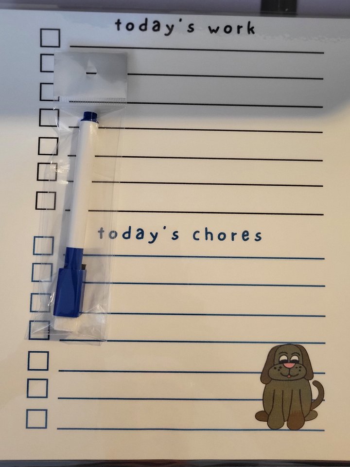 Cute Cartoon Boy Dog Laminated To Do List with Dry Erase Marker product image (1)