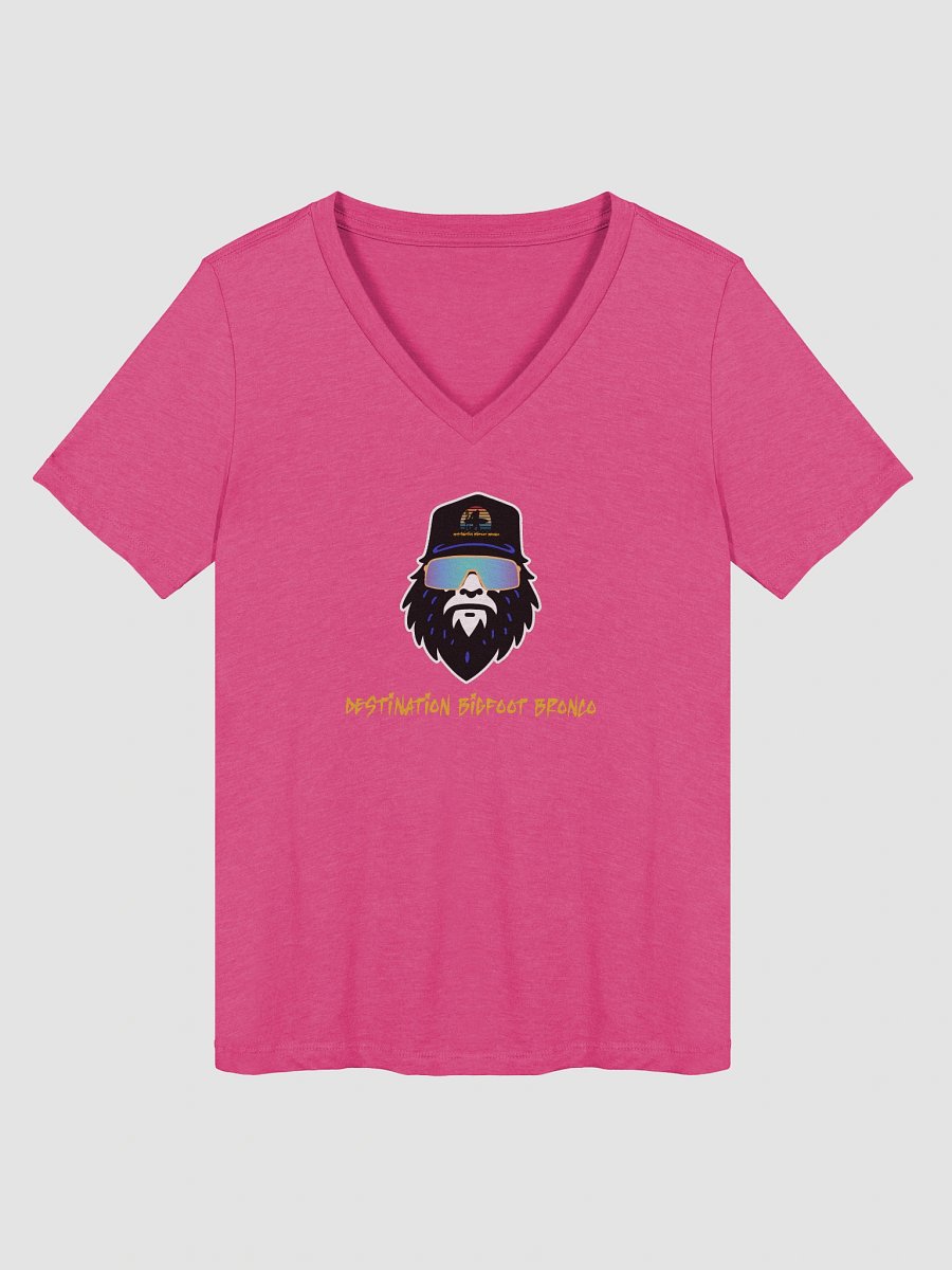 Destination Bigfoot Bronco Bigfoot Logo Bella+Canvas Women's Relaxed V-Neck T-Shirt (Berry) product image (1)