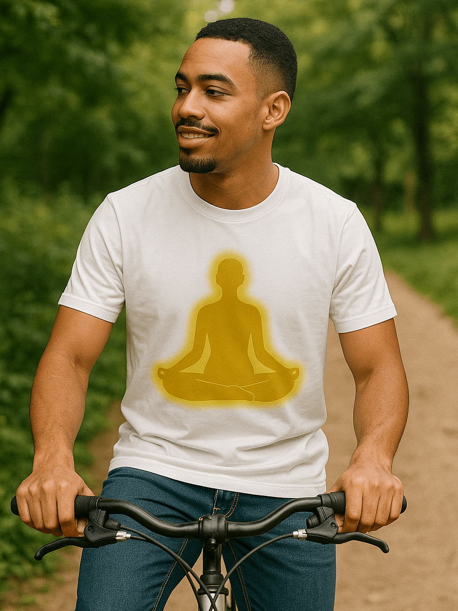 Peace in Practice – Golden Meditation Silhouette Tee | White product image (3)