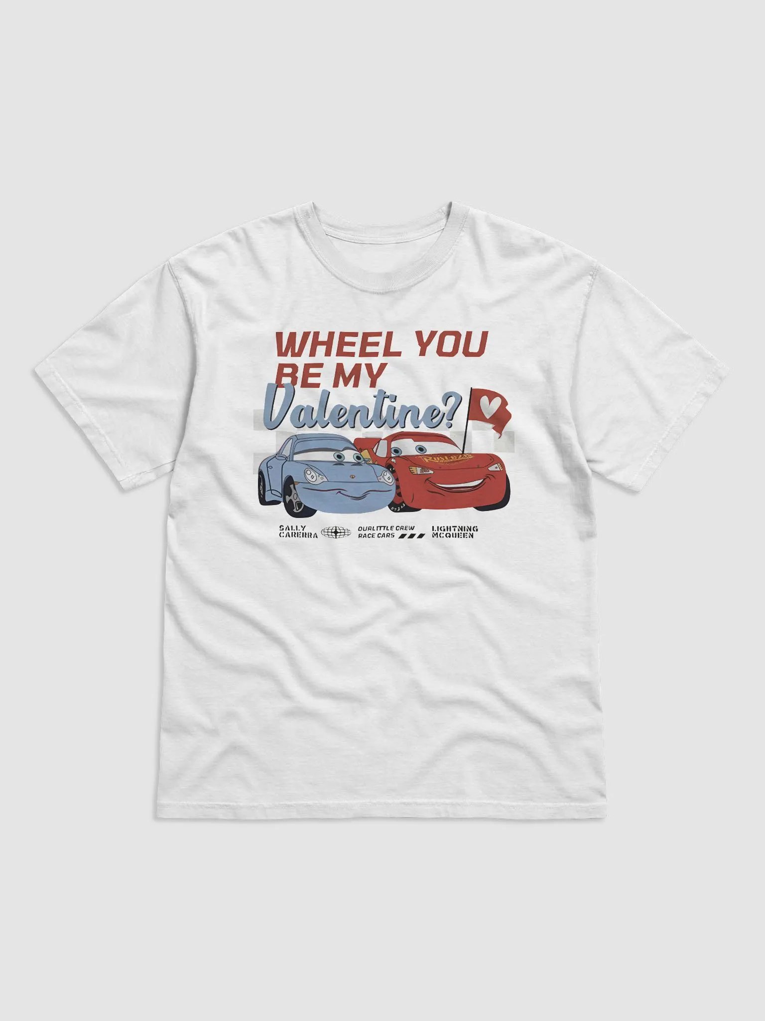 Lightning Mcqueen Sally Carrera Wheel You Be My Valentine Shirt product image (2)