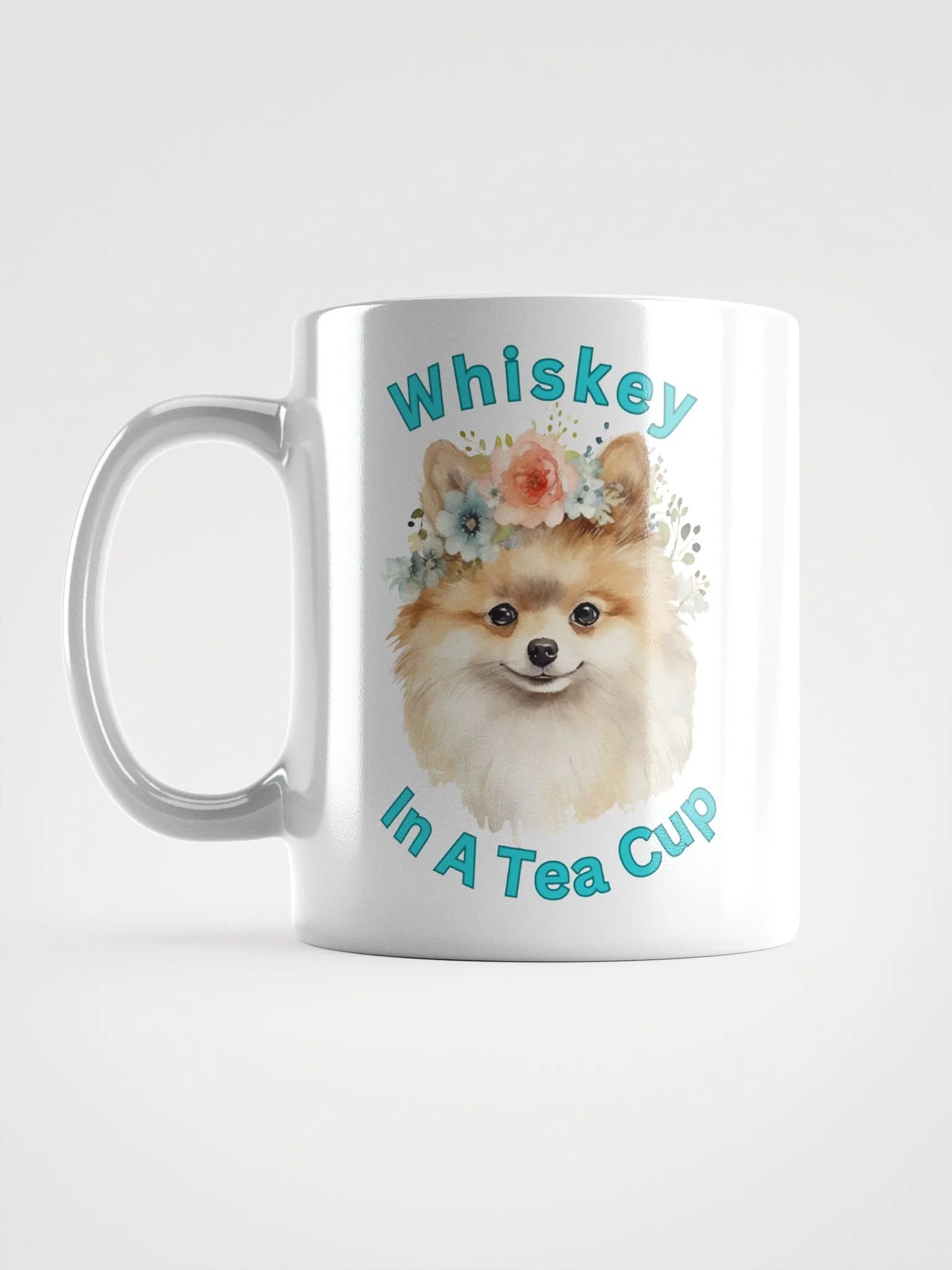 Floral Pomeranian White Glossy Mug product image (16)