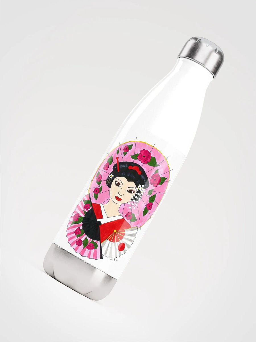 Japanese Geisha (art by Dina R.) acrylic painting picture - Stainless Steel Water Bottle product image (4)