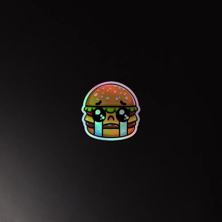 Sad Hamburger Holographic Sticker Sheet product image (4)