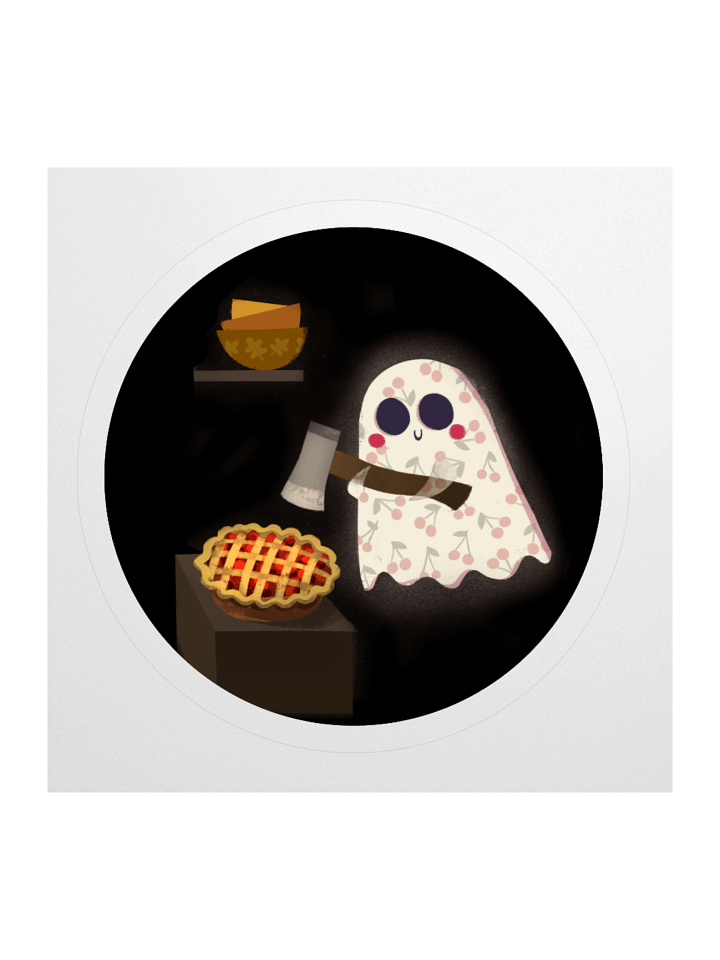 Little Ghost & the Cherry Pie - Vinyl Sticker product image (2)