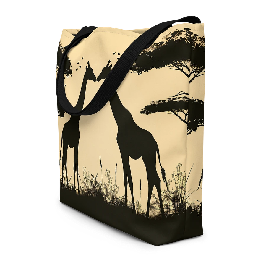 Tote Bag: Giraffe Couple in Savanna Sunset Elegant Wildlife Theme Design product image (4)