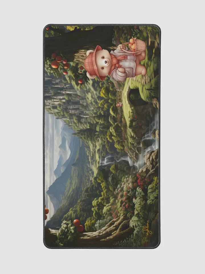 The Enchanted Orchard: A Bear's Harvest Neoprene Desk Mat | Bring Magic to Your Workspace product image (2)
