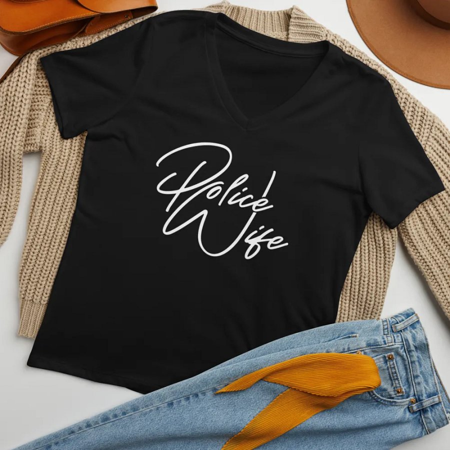 Police WIfe - Comfort V-Neck Tee product image (7)