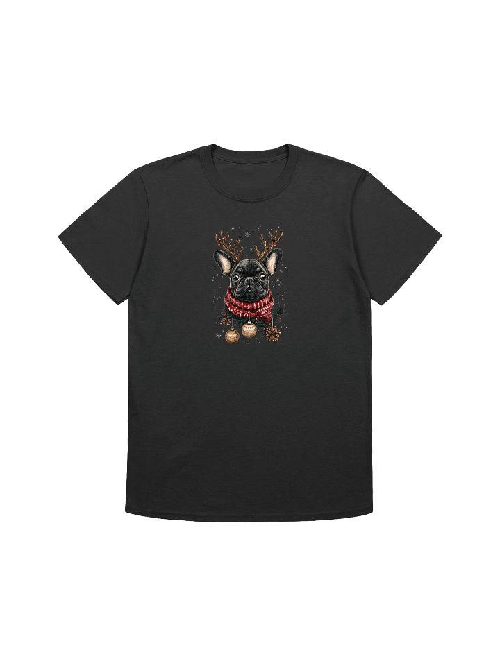 Reindeer Frenchie Unisex Funny Christmas T-Shirt product image (3)