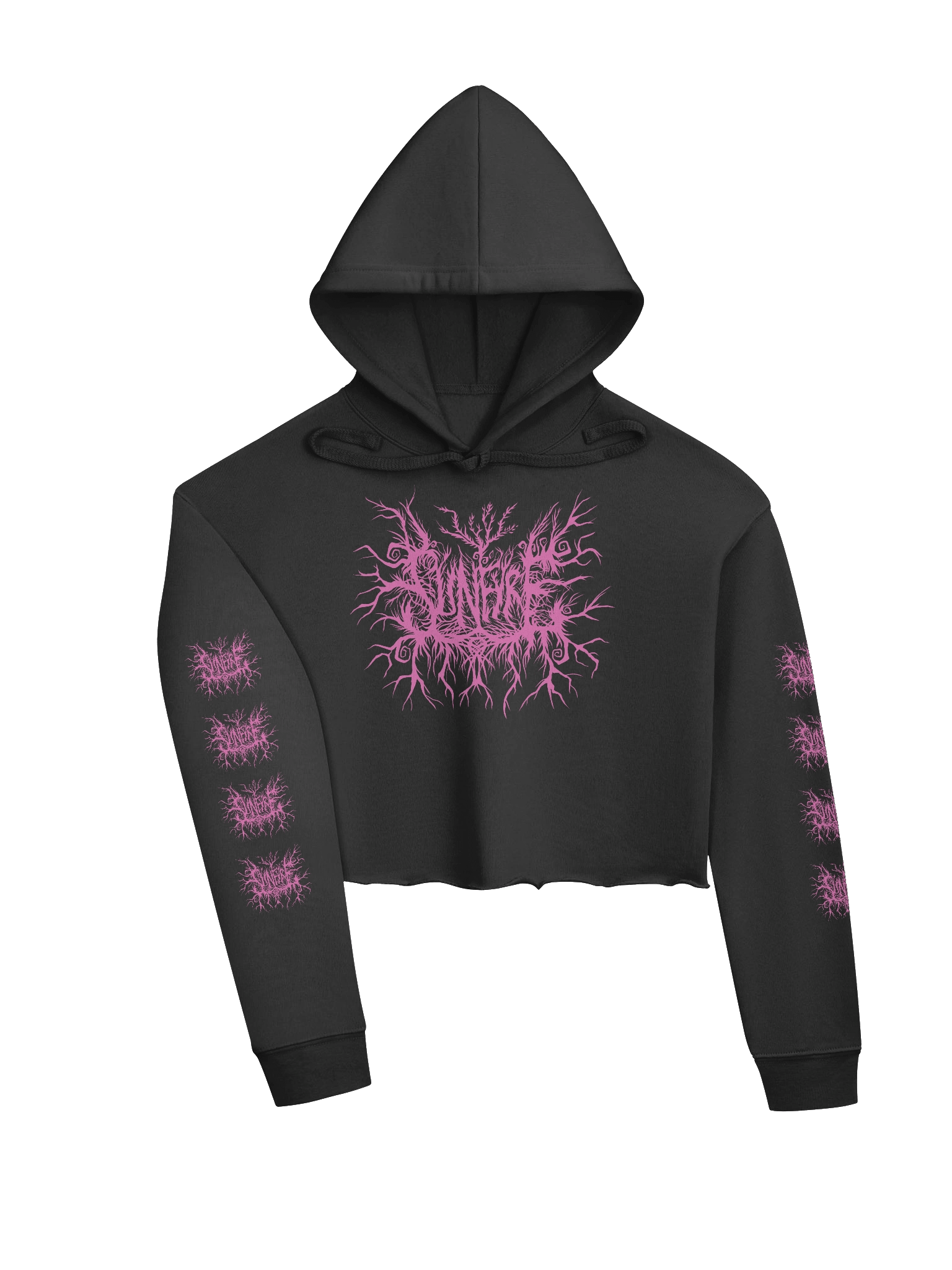 Sunfyre Pink Metal Logo Crop Hoodie product image (3)