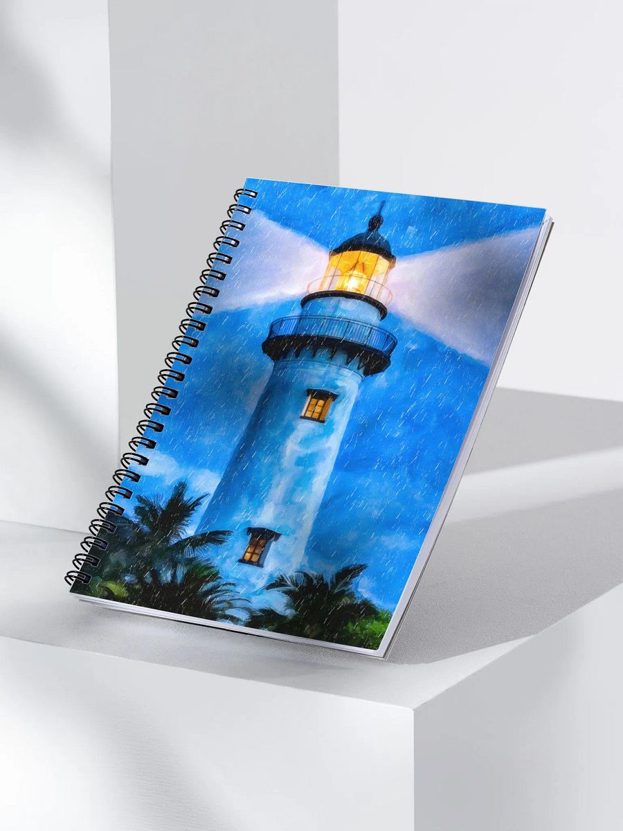 St Simons Island Lighthouse At Night – Georgia Spiral Notebook product image (3)