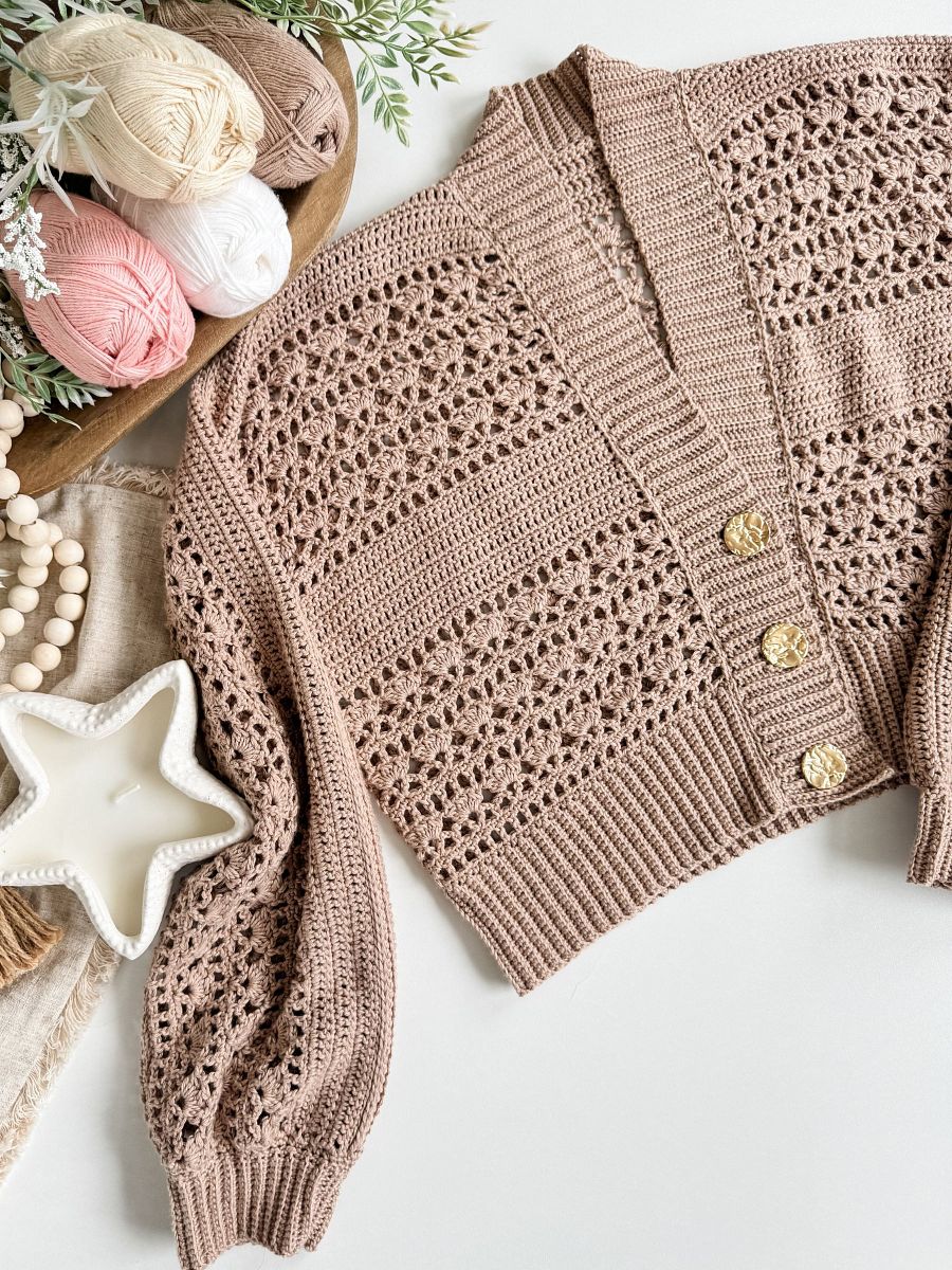 Caribbean Crop Cardigan Crochet Pattern product image (6)