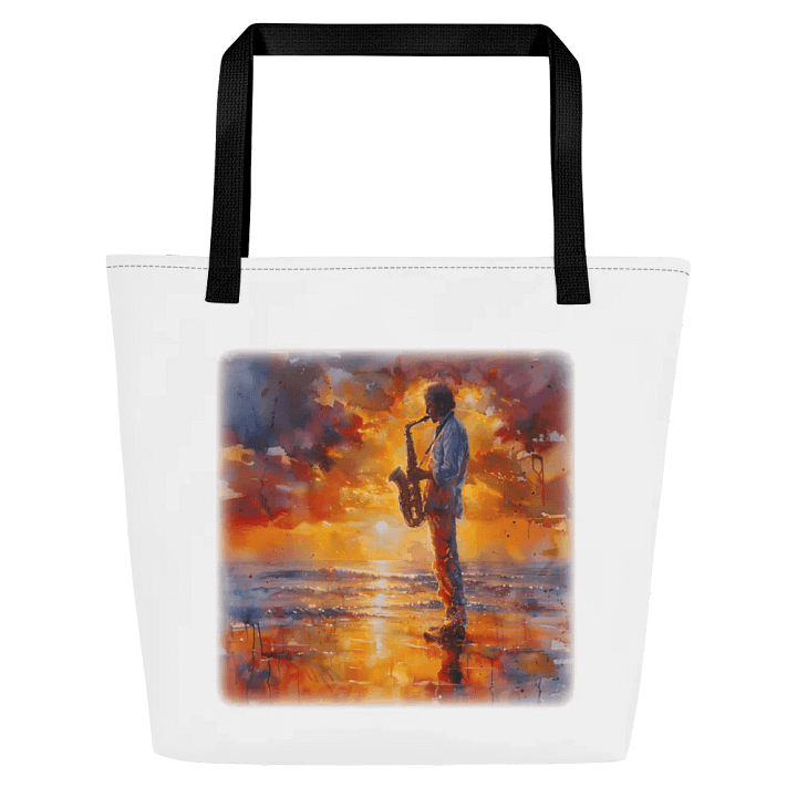 Sax on the beach tote bag with pocket product image (2)
