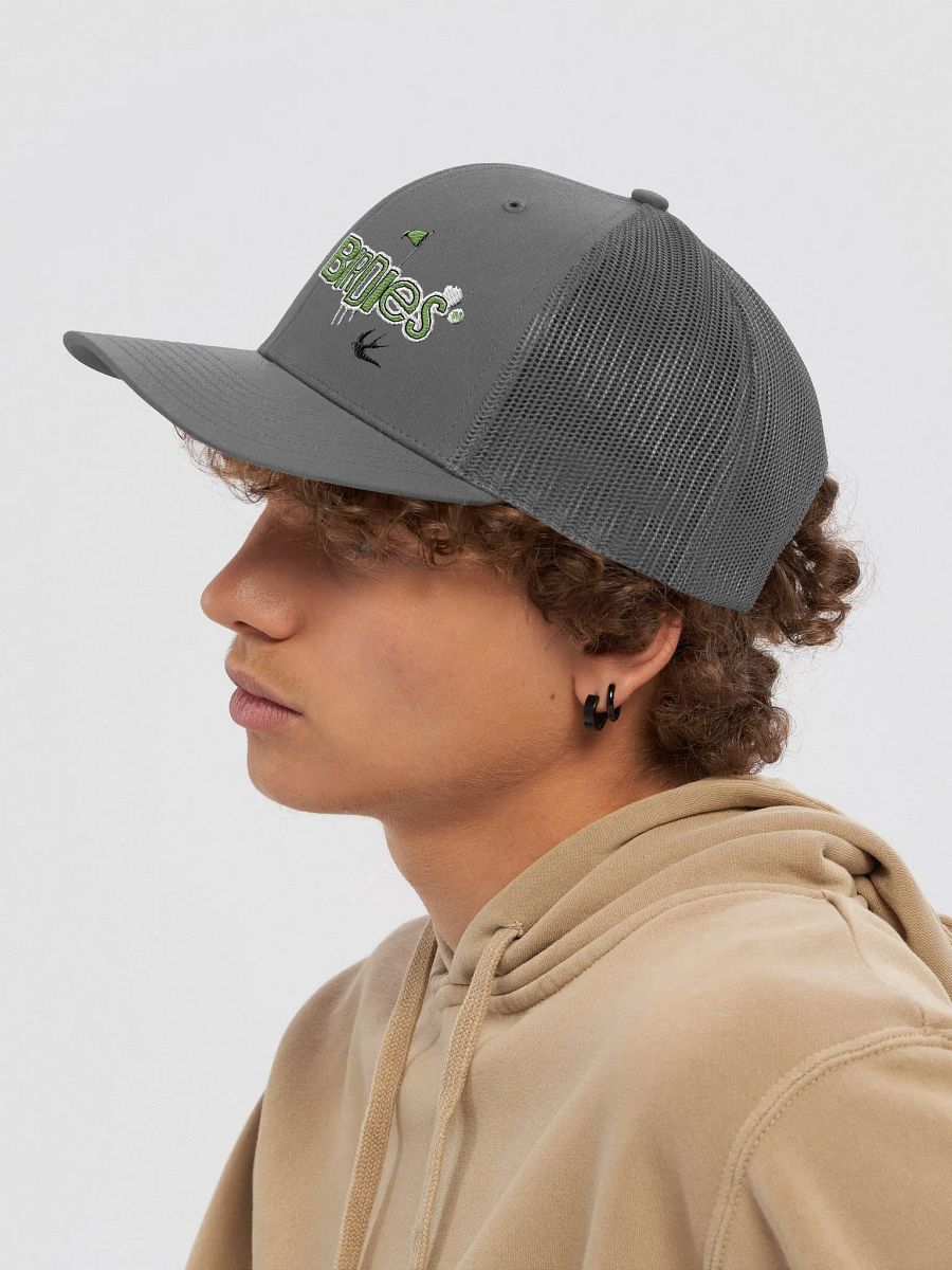 Lucid Birdies Streetwear Logo Trucker Hat-Charcoal-Black mesh product image (7)
