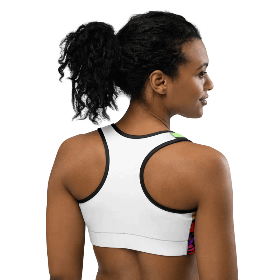 Vibrant Swirls All-Over Print Sports Bra - Wave at Sunset product image (5)