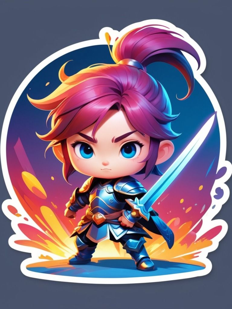 Chibi Warrior Set A - Pin Button Collection product image (4)