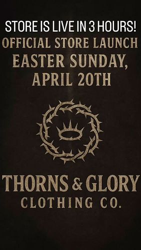 The wait is over — Thorns and Glory Clothing Co. goes live at MIDNIGHT! Tap in, grab your favorites, and rep the Kingdom.
#Ch...