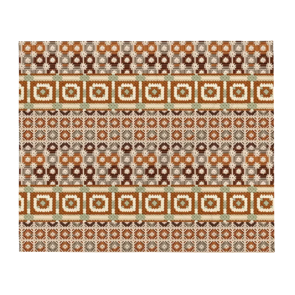 Fall Colors Granny Knit Patchwork Throw Blanket product image (7)