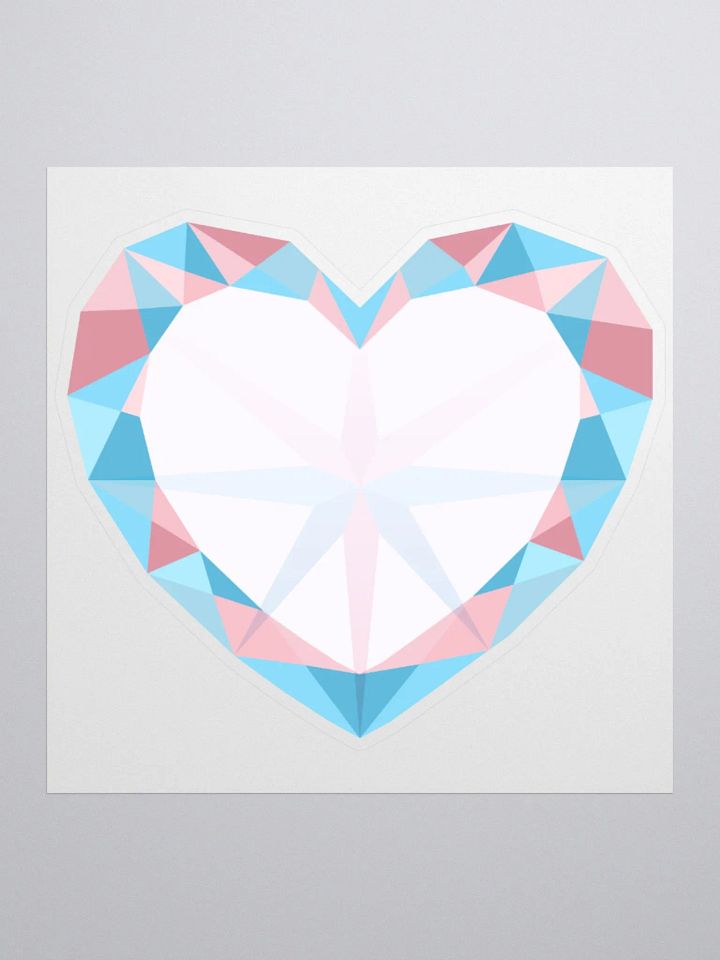 Crystal Pride Heart (Trans Pride) Cut Sticker product image (1)