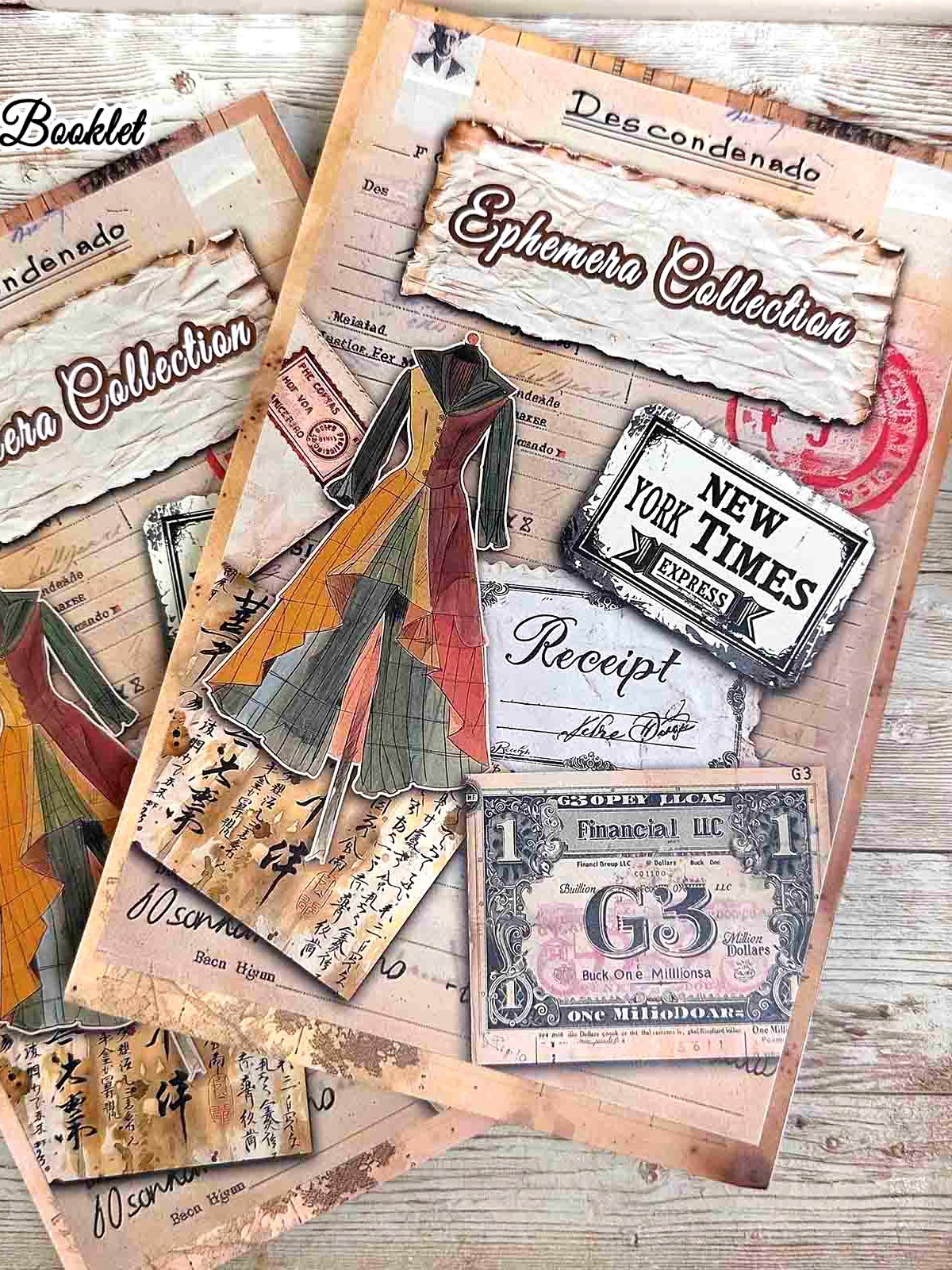 160 Vintage Ephemera Background Booklet Digital download only product image (1)