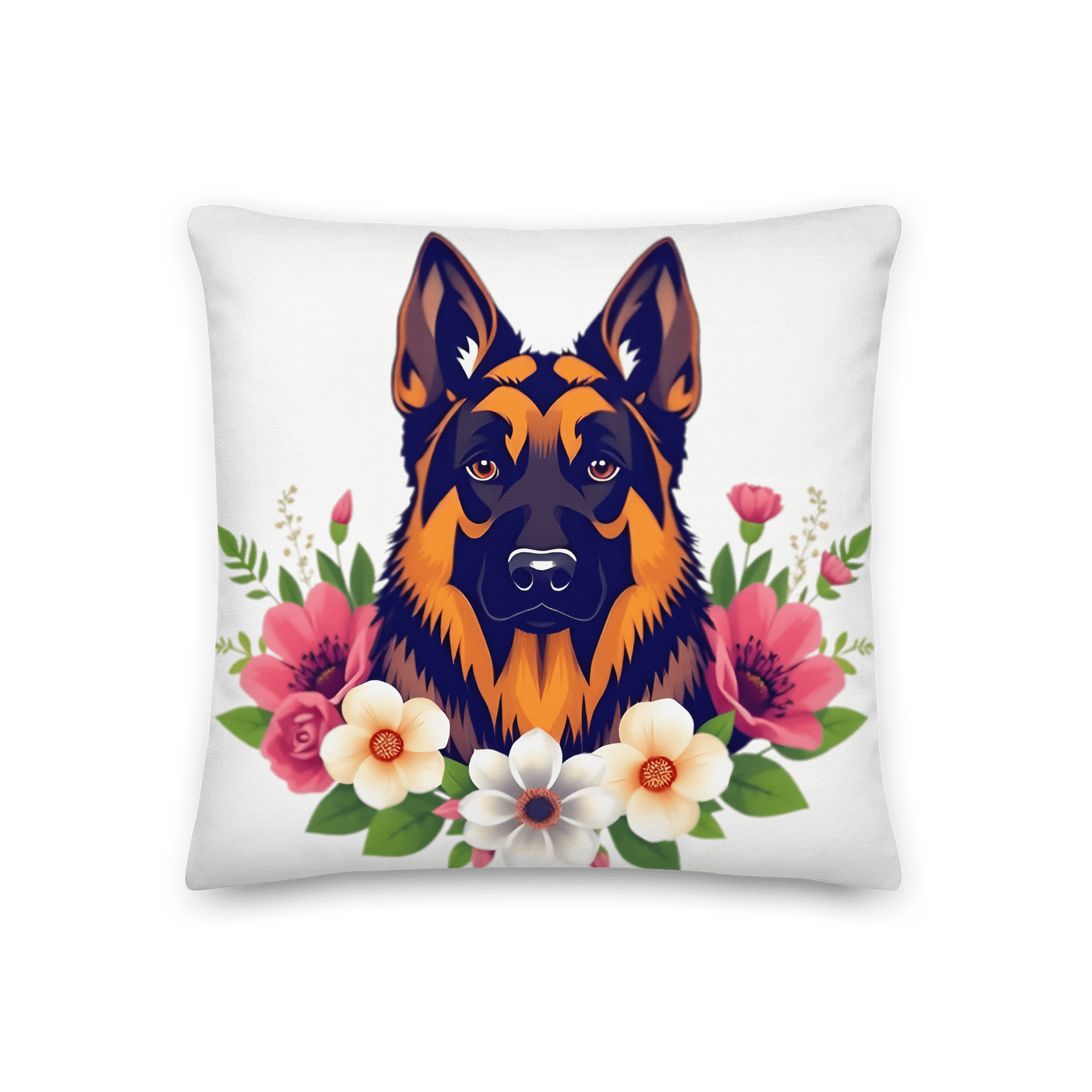 Floral German Shepherd Cushion product image (1)