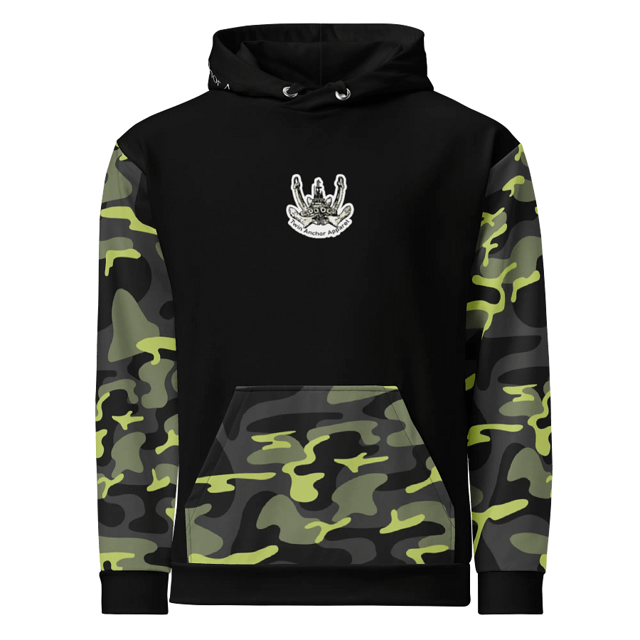Camouflage & Black Twin Anchor Logo Hoodie product image (1)
