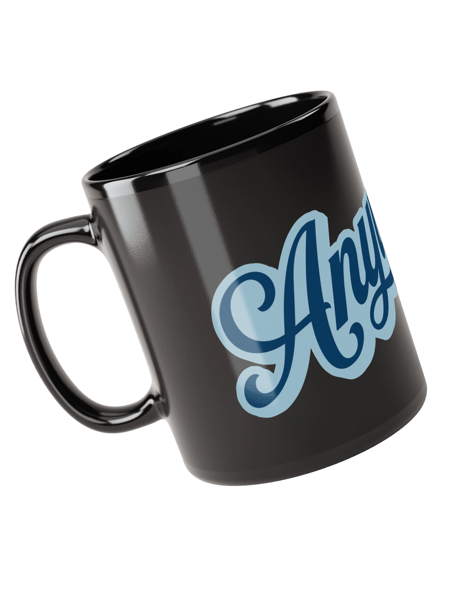 Anyway... Black Mug (blue on blue solid) product image (5)