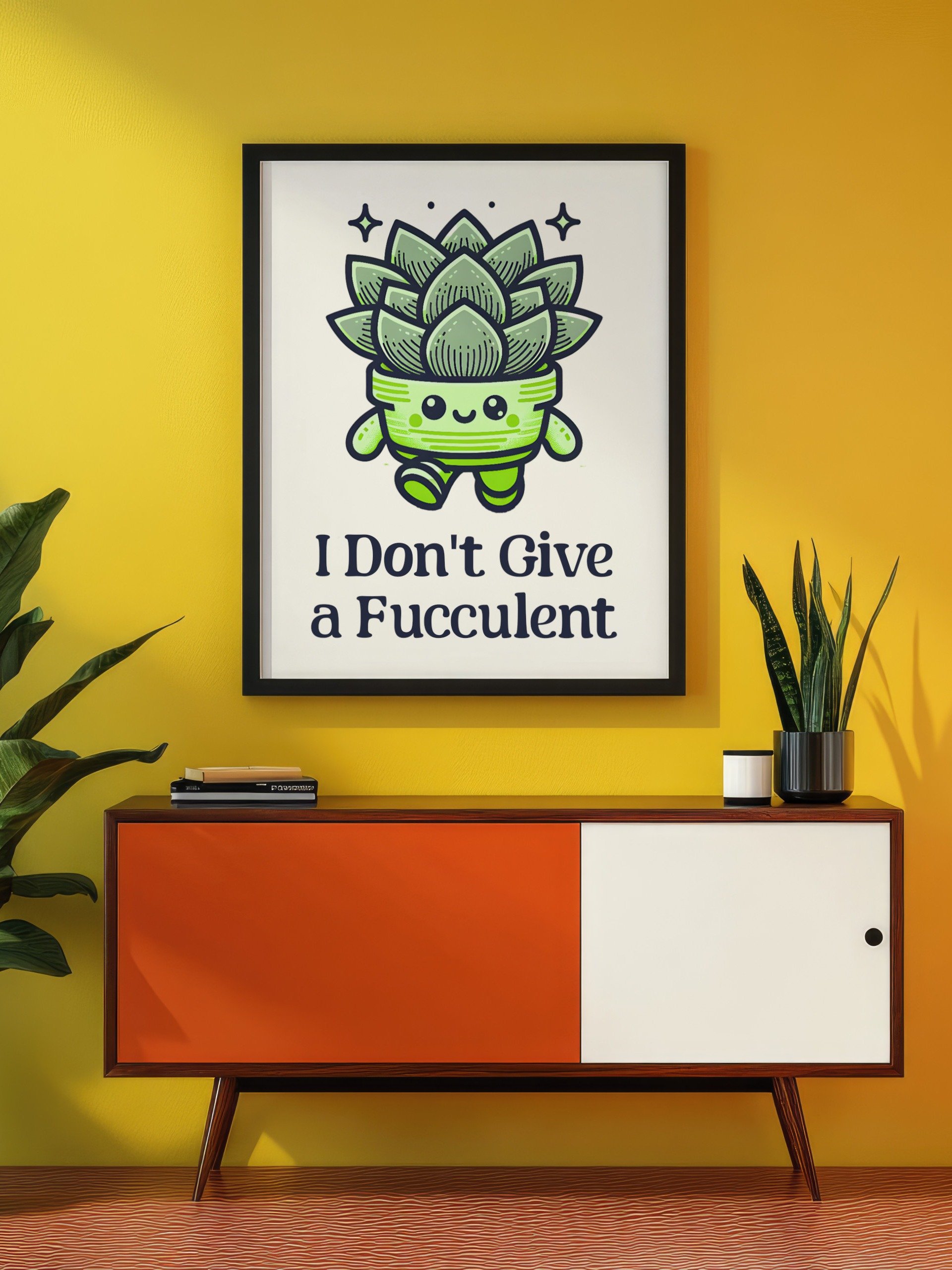 I Don't Give a Fucculent Funny Punny Retro Succulent Poster product image (11)