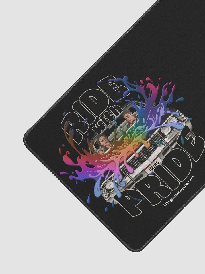 Ride with Pride 12" x 22" Black Deskmat product image (2)