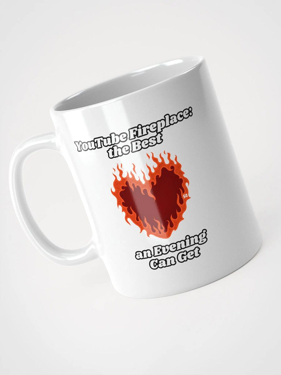 Flaming Heart - YouTube Fireplace: The Best an Evening Can Get | White Glossy Mug product image (3)