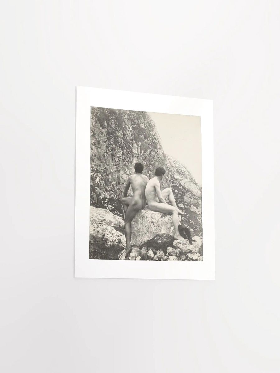 Two Nude Male Youths On Rock by Wilhelm von Gloeden (c. 1890) - Print product image (3)