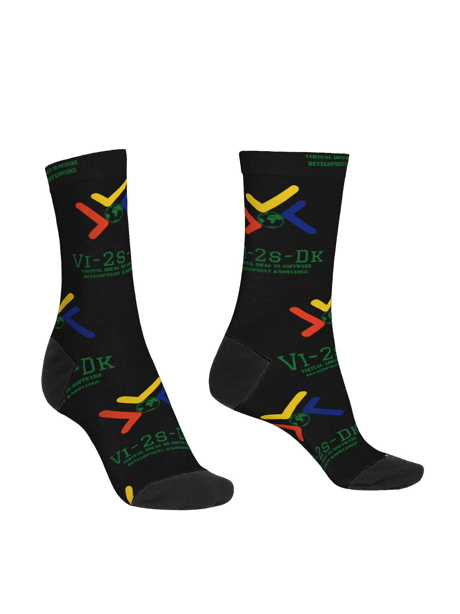 Black Vi-2s-Dk Symmetric Splendor Crew Socks product image (3)