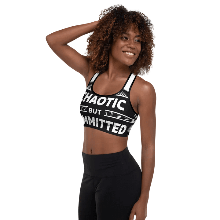 "Chaotic But Committed" Padded Sports Bra product image (2)