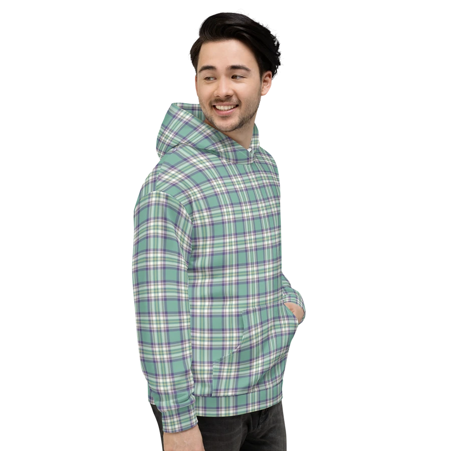 Light Green, Purple, and Yellow Plaid Hoodie product image (5)
