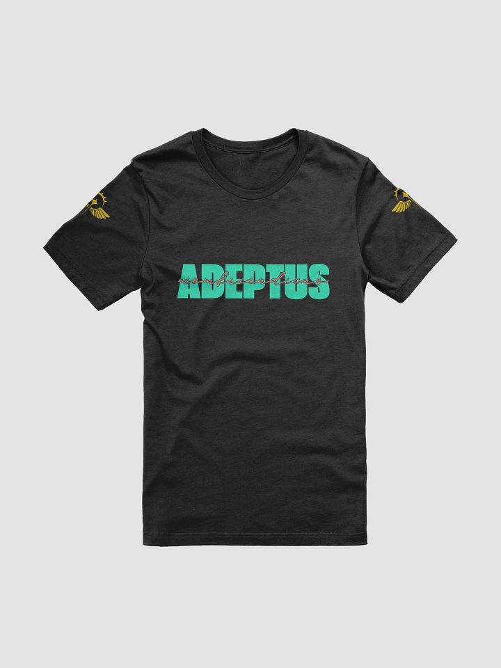 Adeptus Momfriendicus Text Tee (Gold Logo) product image (1)